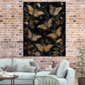 Vintage Botanical Moths & Flowers Poster