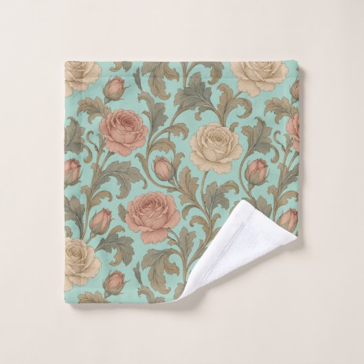 Vintage Botanical Rose (Gant de toilette)