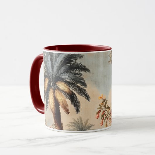 Vintage Botanical Scene with Palms Mok (Voorkant links)