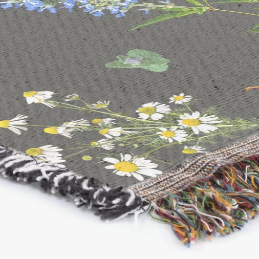 Vintage botanical style deken (Hoek)