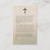 Vintage Botanical Tribute Prayer Card Visitekaartje (Achterkant)