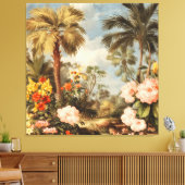 Vintage Botanical Tropical Palms Canvas Afdruk (Insitu (Woonkamer))