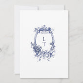 Vintage Botanical Wedding Invitation in Blue (Dos)