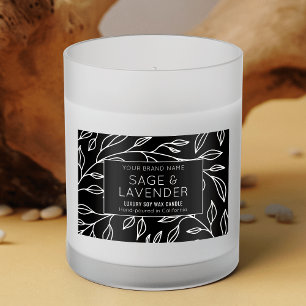 Vintage Botanique Floral Noir produit Étiquette Ja