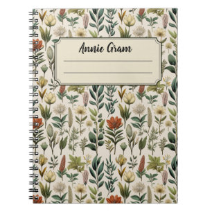 Vintage botanisch notitieboek – Antieke bloemen