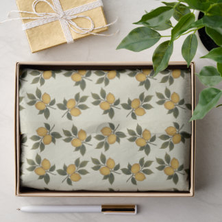 Vintage botanische citroen- en bladervouw papier
