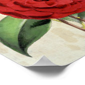 Vintage Botanische Crimson Camellia Poster (Hoek)