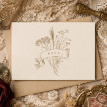 Vintage Botanische Elegantie Beige RSVP Kaart