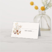 Vintage Botanische Kleine Bloem Bruiloft Plaatskaa (Voorkant)