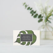 Vintage Botanische palmleder Visitekaartje (Staand voorkant)