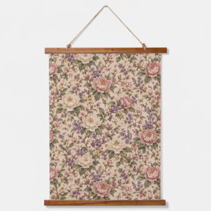 Vintage Botanische Rozen Tuin & Vlinder Patroon Hangend Wandkleed