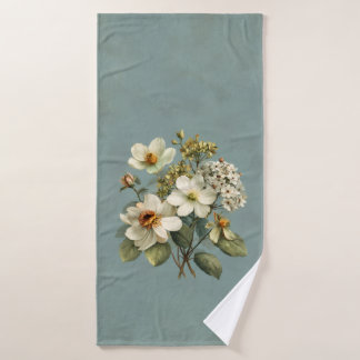 Vintage Botanische Tuin Ivoor Bloemige Salie Bad T Badhanddoek