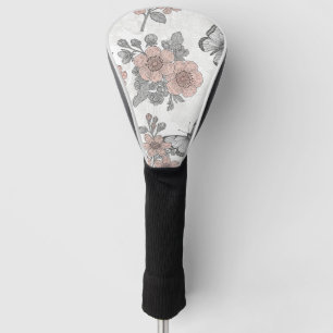 Vintage botanische vlinder toile patroon (2) golfheadcover