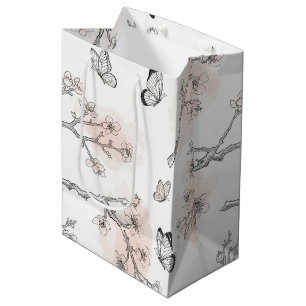 Vintage botanische vlinder toile patroon (9) medium cadeauzakje