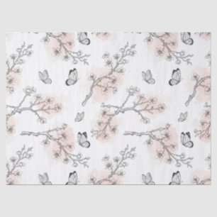 Vintage botanische vlinder toile patroon (9) tissuepapier