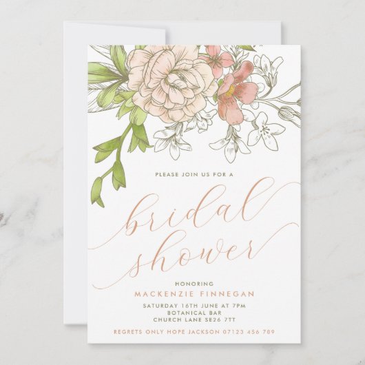 Vintage botanische Vrijgezellenfeest Kaart (Voorkant)