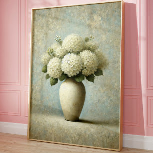 Vintage botanische wandkunst   Elegante bloemenvas Poster