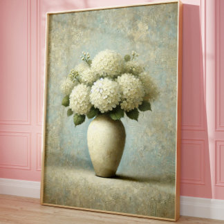 Vintage botanische wandkunst | Elegante bloemenvas Poster