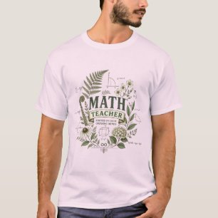 Vintage Botanische Wiskundeleraar Geworteld in Log T-shirt