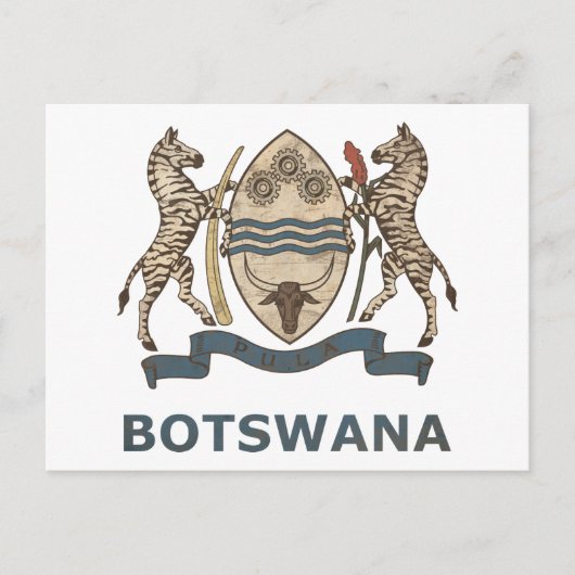 Vintage Botswana Briefkaart (Voorkant)