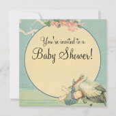 Vintage Bouche Bleu Baby shower Invitation (Devant)