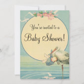 Vintage Bouche Bleu Baby shower Invitation (Devant)