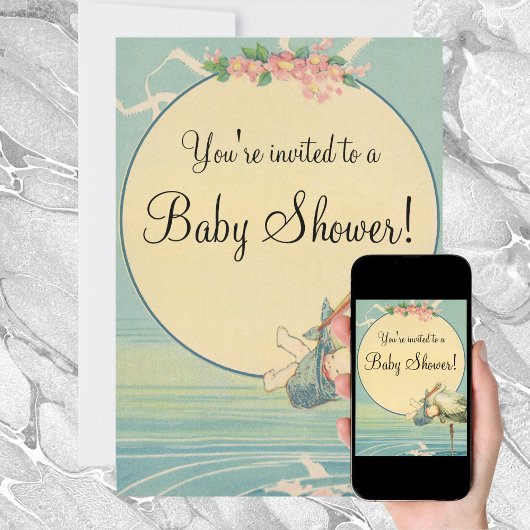 Vintage Bouche Bleu Baby shower Invitation