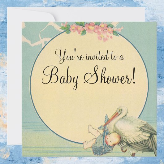 Vintage Bouche Bleu Baby shower Invitation