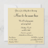 Vintage Bougie Blanche bébé Baby shower Invitation (Dos)