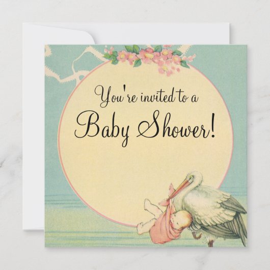 Vintage Bougie Blanche bébé Baby shower Invitation (Devant)