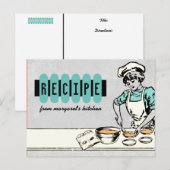 Vintage boulangerie fille chef gâteau carte de rec (Devant / Derrière)