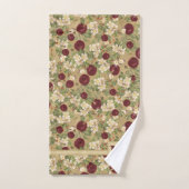 Vintage Bourgogne Roses & Blossoms Monogramme (Serviette à main)