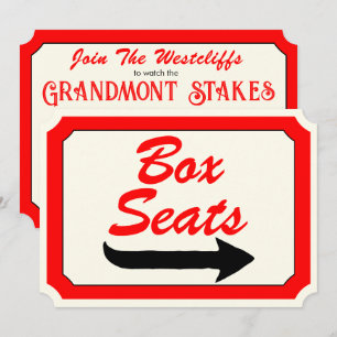 Vintage Box Stoelen Track Bord Paardenrace Feestje Kaart