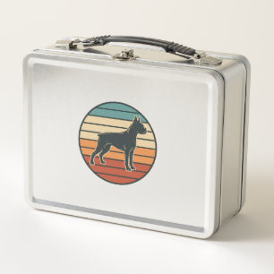 Vintage Boxer Hond Zonsondergang Gravure Vector De