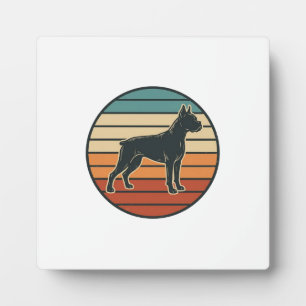 Vintage Boxer Honden Sunset Gravure Vector Design_ Fotoplaat