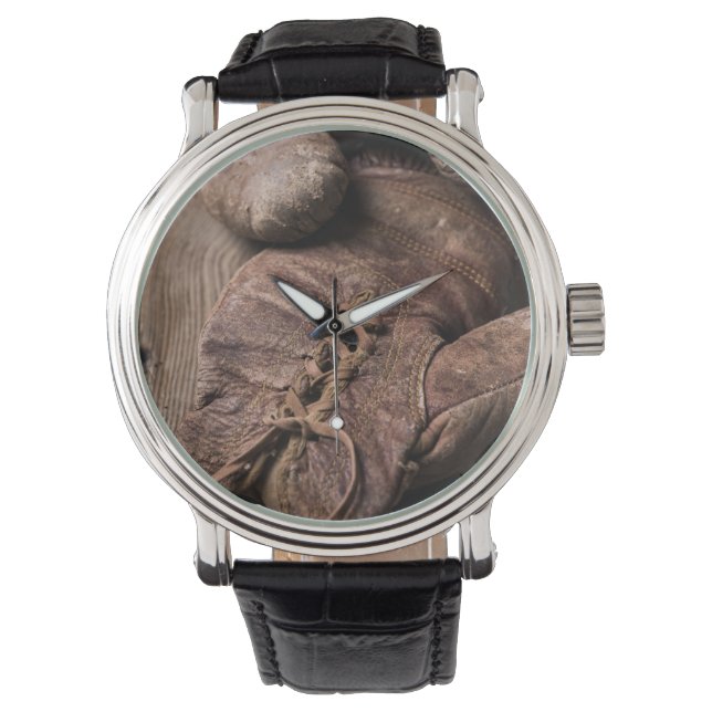 Vintage Boxing Gloves Horloge (Voorkant)