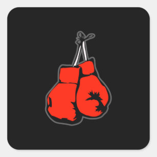 Vintage Boxing Gloves Vierkante Sticker