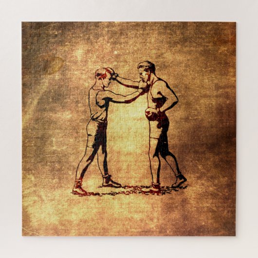 Vintage boxing men beverage coaster legpuzzel (Verticaal)