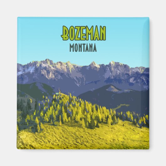 Vintage Bozeman Montana Magneet (Voorkant)