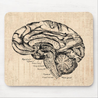 Vintage Brain Artwork Mousepad Muismat