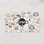 Vintage Breakfast Bakery Seamless Pattern Visitekaartje (Voorkant)