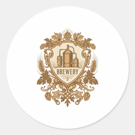 Vintage Brewery Emblem Sticker | Classic Craft Bee (Devant)