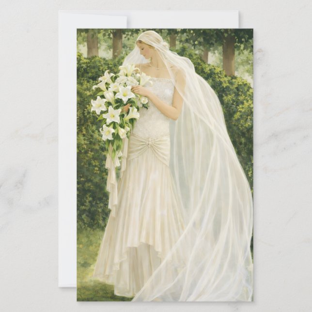 Vintage Bride budget invitation (Voorkant)