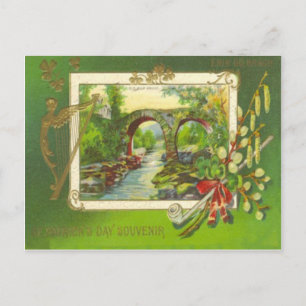Vintage Bridge Pipe Harp of Erin St. Patrick's Day Briefkaart