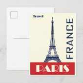 Vintage briefkaart briefkaart Parijs (Voorkant / Achterkant)