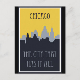 Vintage-briefkaart - Chicago Briefkaart