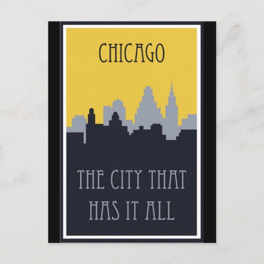 Vintage-briefkaart - Chicago Briefkaart (Voorkant)