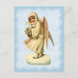 Vintage-Briefkaart met kerstingel Feestdagenkaart