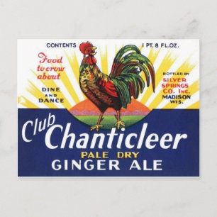 Vintage Briefkaart op het etiket