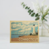 Vintage Briefkaart van Connecticut Lighthouse (Staand voorkant)